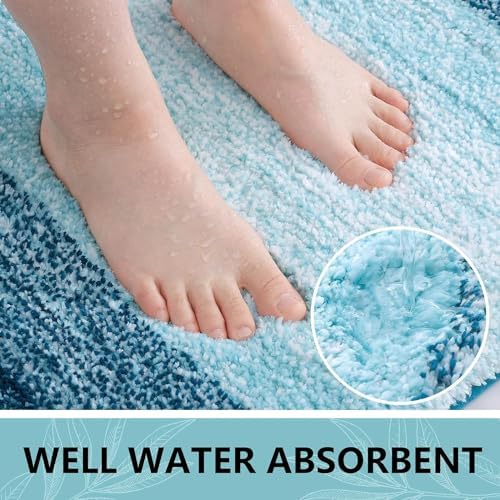 Arotive Microfiber Bathroom Rugs, Shaggy Soft Absorbent Bath Rug, 70x24