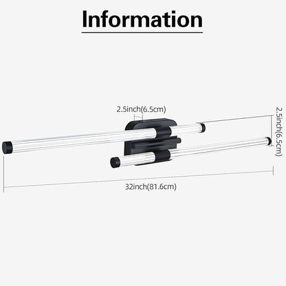 LED Bathroom Vanity Light, Modern Vanity Lights Fixtures Over Mirror Wall Light for Bedroom Living Room, Cool White 6000K (Black, 31.5-Inch)