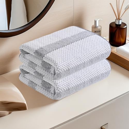 2-Pack Microfiber Bath Towels (27x54 Inches) - Ultra Soft & Quick Dry, 3X Absorbency, Lightweight for Gym, Yoga, Travel & Spa - Perfect for Home, Fitness & Post-Workout