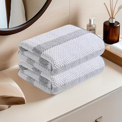 2-Pack Microfiber Bath Towels (27x54 Inches) - Ultra Soft & Quick Dry, 3X Absorbency, Lightweight for Gym, Yoga, Travel & Spa - Perfect for Home, Fitness & Post-Workout