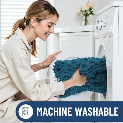 Smiry Bathroom Rugs 40X32, Extra Soft Rubber Backing Chenille Bath Mats