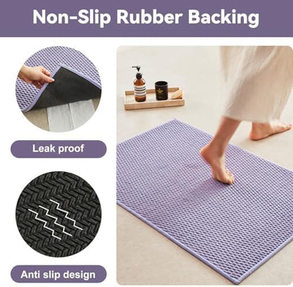 Triohero Large Bathroom Rugs Non Slip Washable Bath Rugs Super Absorbent Bathroom Rug Thin Quick Dry Low Pile Bath Mats, Lavender 36"x48"