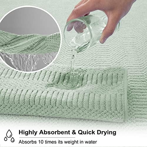 8 Pcs Green Oversized Bath Towel Set-2 Extra Large Bath Sheets,2 Hand Towels,4 Washcloths Soft Bathroom Towels Highly Absorbent Quick Dry Beach Chair Towels Woven Towels for Hotel and Spa