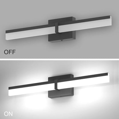 Tipace Black Bathroom Light Fixtures 24 inch LED Vanity Lights Modern Bathroom Light Fixtures Over Mirror (White Light 6000K)