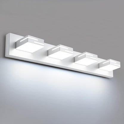 LED Modern Bathroom Vanity Light Fixtures, Dimmable White Vanity Lights for Bathroom Lighting Fixtures Over Mirror, with 360° Rotatable Heads -Light 30-inch (Cool White 6000K)