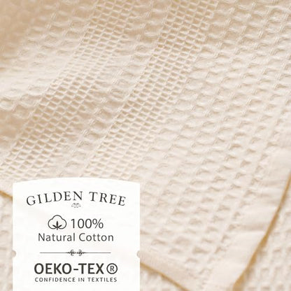 GILDEN TREE Waffle Bath Sheet Large Bath Towels Quick Dry Thin Body Towels, 40x80 Oversized Bath Towels for Adults, Classic Style (Cream)