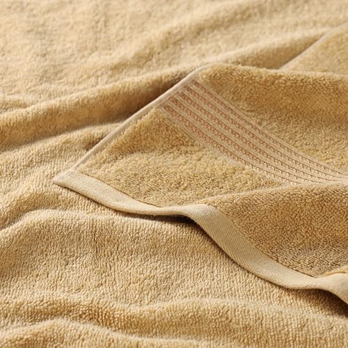 Superior Egyptian Cotton 12-Piece Towel Set, Assorted Towels for Home Bathroom, Guest Bath Decor Essentials, Includes 4 Bath, 4 Hand, 4 Face Towels/Washcloths, Quick Dry, Absorbent - Gold