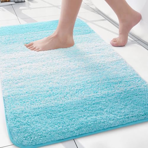 Arotive Microfiber Bathroom Rugs, Shaggy Soft Absorbent Bath Rug, 24x16