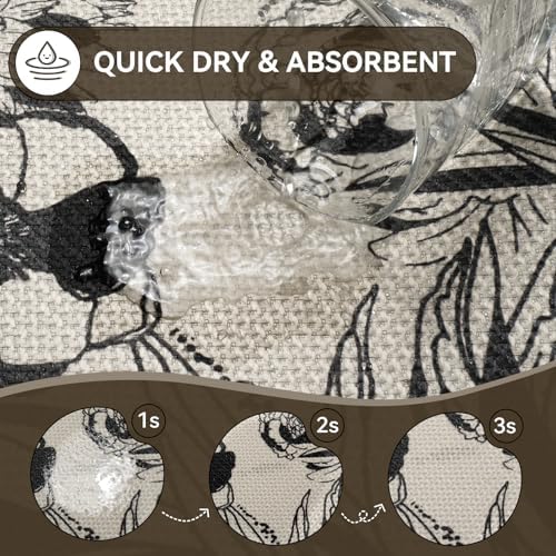 YDKGL Bath Mats for Bathroom, Non Slip Thin Bathroom Rugs, Black 20x31