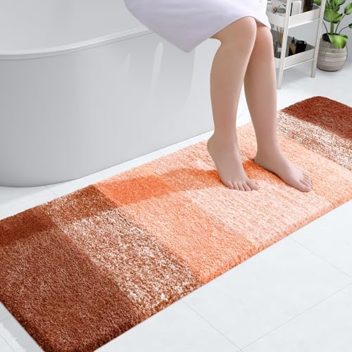 OLANLY Bathroom Runner Rug 59x20, Extra Soft Absorbent Microfiber Bath Rugs