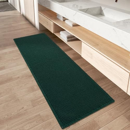 Upgraded Waffle Bath Mat Runner Absorbent Non Slip Bathroom Mat, 2' x 4'