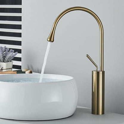 Brushed Gold Modern Basin Faucet Black Silver Faucet Deck Mounted 360 Rotation Basin Sink Tap Mixer Hot and Cold Brass Tap