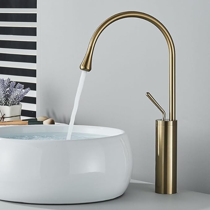 Brushed Gold Modern Basin Faucet Black Silver Faucet Deck Mounted 360 Rotation Basin Sink Tap Mixer Hot and Cold Brass Tap