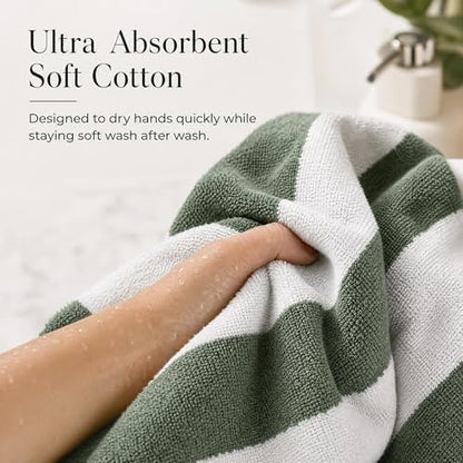 Decorative Hand Towels Set of 2 - Soft Boho Cotton for Bathroom or Kitchen