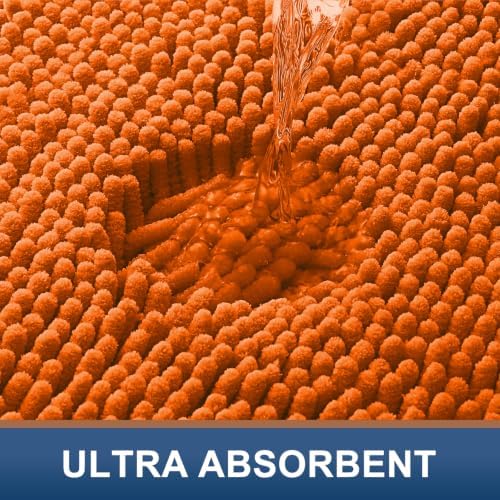 Smiry Bathroom Rugs 24X16, Luxury Chenille Extra Soft Absorbent Bath Mat