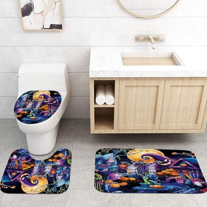 Yddsky Halloween Haunted House Shower Curtain Sets for Bathroom,72x72 in
