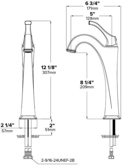 KRAUS KBF-1201MB Arlo Single Handle Basin Bathroom Faucet with Lift Rod Drain and Deck Plate, Matte Black