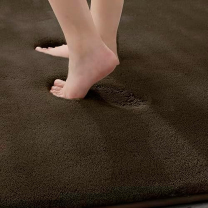 MINIDEAR Bathroom Rugs 32x20 Brown - Thick Memory Foam Bath Mat, Ultra Soft & Plush Fluffy, Non-Slip, Quick Dry, Absorbent Washable Floor Microfiber Mat for Tub, Home Decor Accessories
