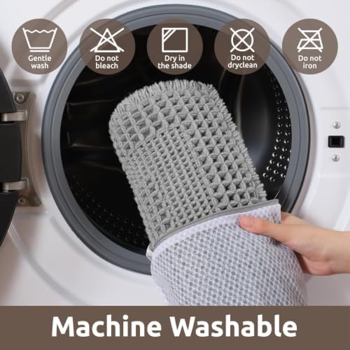 AMOAMI Waffle Bath Mat, Absorbent Bathroom Rugs Non Slip 24''x36'' Grey