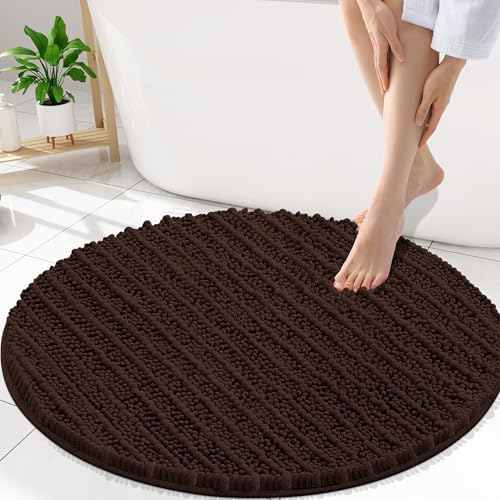 Smiry Bathroom Rugs Round 30X30, Extra Soft Rubber Backing Bath Mats