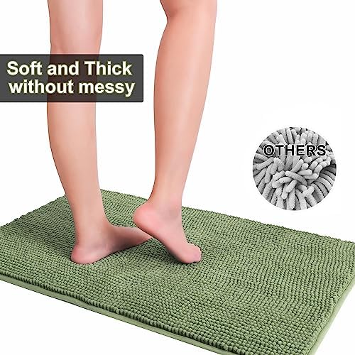 Urvoix Bathroom Rugs Sets 3 Piece, Non-Slip Chenille Bath Rug Set