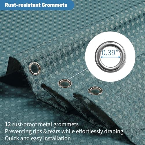 2-in-1 Waterproof Fabric Shower Curtain - No Separate Liner Needed, Hotel-Style Waffle Weave, Effortless Cleaning & Washable Bathroom Shower Curtain Set,72Wx72H,Seaweed Green