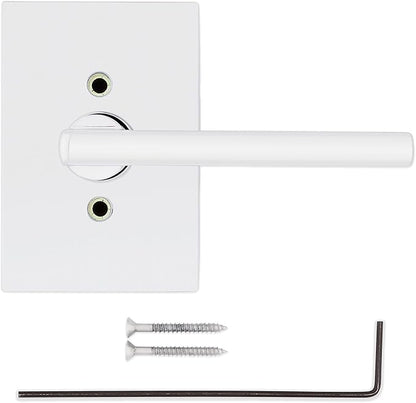 Kwikset Halifax Dummy Rectangle Door Handle, Single Sided Lever for Closets, French Double Doors, and Pantry, Polished Chrom Non-Turning Reversible Interior Push/Pull Lever