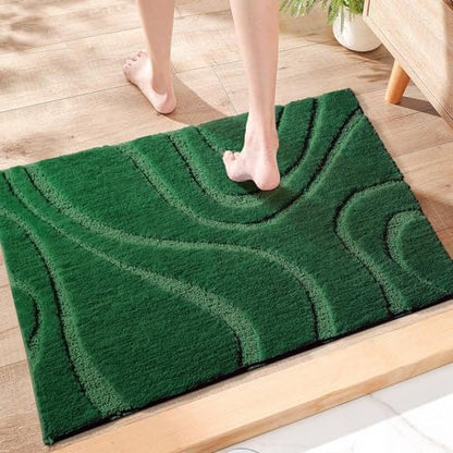 DEXDE Bathroom Rugs Non-Slip Mat for Bathroom Floor Tub Shower 24x36 Green