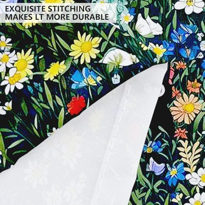 APROPHIC Cat Shower Curtain, Boho Modern Cute Girly Bathroom Curtain, Black Cartoon Cat Colorful Flowers Curtain Set, Waterproof Bathroom Home Decor Set with Hooks, 72X72 Inches