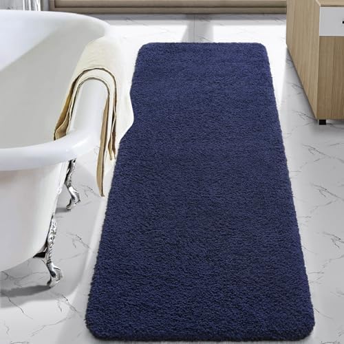 LOCHAS Bathroom Rug Runner 24x70 Inch, Bath Rugs Non Slip, Navy