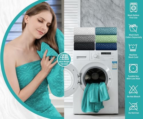 Bath Towel Set of 4 Extra Large Bath Sheet 35"x70" Oversized Bath Towel Soft Microfiber Bathroom Towel for Adults Highly Absorbent Quick Dry Towel Set for Bathroom,Hotel,Shower Bath Sheet Teal Blue