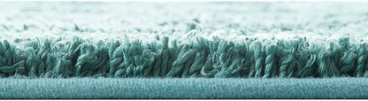 Hearth & Harbor Bathroom Rugs, Shaggy Plush Bath Mat, Ultra Soft Non Slip Backing Rubber, Chevron Design Bath Rug, Green, 20 x 32 Inch