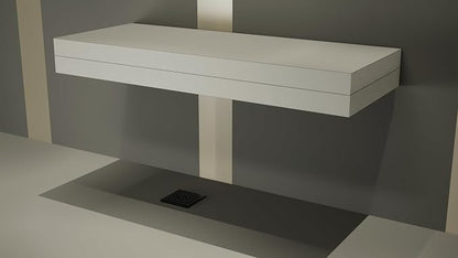 The Original Granite Bracket Floating Shower Bench Kit with Concrete Mesh Board (14x72)- Shower Bench,Bench Seat, DIY Shower Benches,Bathroom Décor, Space Efficiency, 1 Count