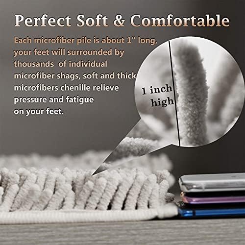 Luxury Bathroom Rug Mat 24x16+20x32, Extra Soft and Absorbent Chenille Bath Rugs, Plush Shaggy Bathroom Carpet, Non-Slip Bathtub Mat, Bath Mats for Bathrooms Floor, Tub and Shower, Deep Green