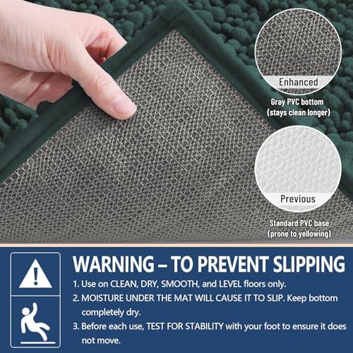 Arotive Bathroom Rugs Mat 47x24, Soft Absorbent Chenille Shaggy Bath Mat