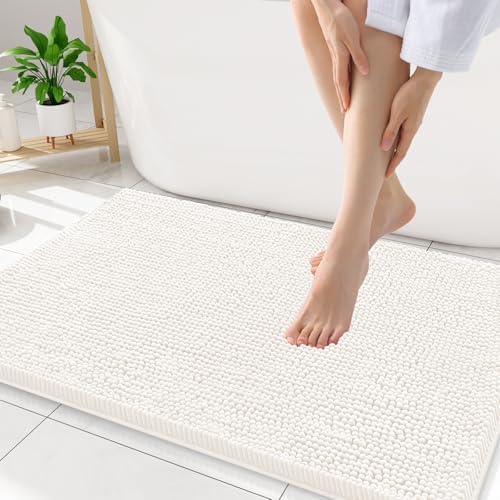 Smiry Bathroom Rugs 32X20, Luxury Chenille Extra Soft Absorbent Bath Mat