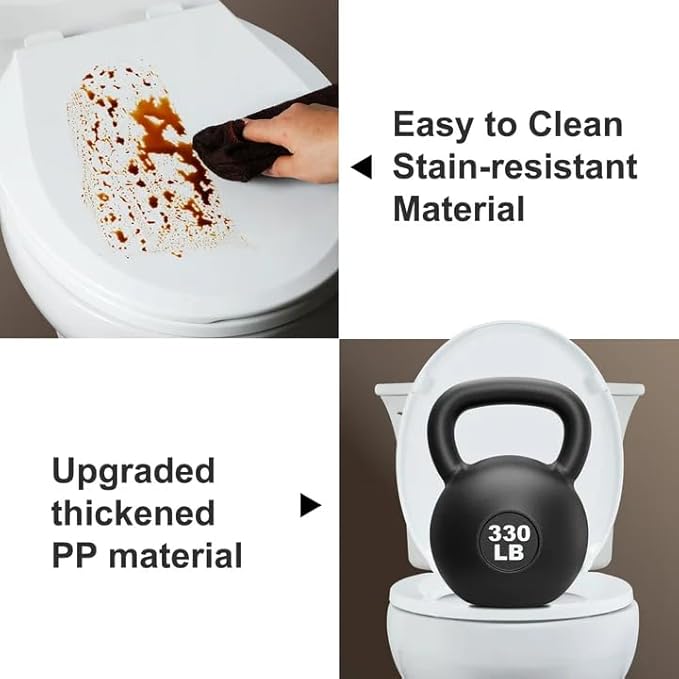 Angol Shiold 2-Pack Round Toilet Seat Soft Close & Quick Release, White Plastic Toilet Seats Cover Rust-Proof(16.5",Modern)