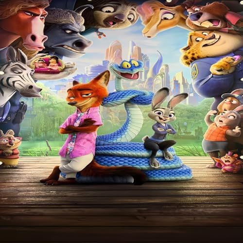 Cute Zotopia 2 Shower Curtain Set 4 Piece with Non-Slip Rugs, Toilet Lid Cover and Bath Mat Cartoon Bathroom Decor 72 x 72inch (Zotopia 2)