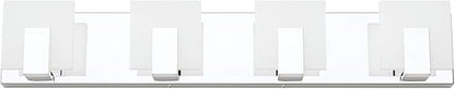 Aipsun 4 Lights Dimmable Modern LED Vanity Light for Bathroom Frosted White Acrylic Chrome Up and Down Bathroom Wall Light Fixtures Over Mirror(White Light 6000K)