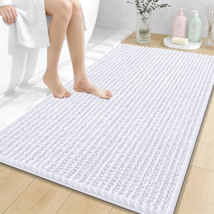 OLANLY Large Bathroom Rugs 44x32, Thick Soft Absorbent Chenille Bath Rugs