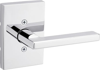 Kwikset Halifax Dummy Rectangle Door Handle, Single Sided Lever for Closets, French Double Doors, and Pantry, Polished Chrom Non-Turning Reversible Interior Push/Pull Lever