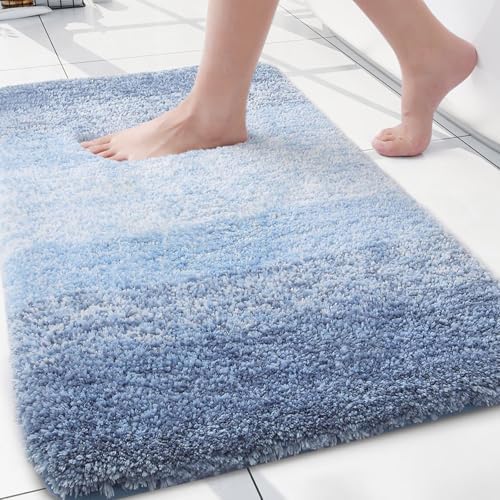 Arotive Microfiber Bathroom Rugs, Shaggy Soft Absorbent Bath Rug, 24x16