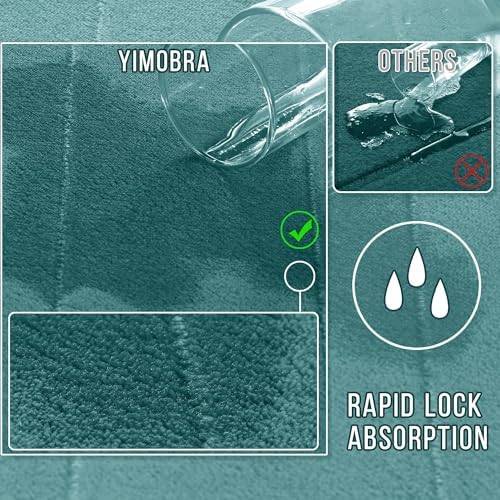 Yimobra Memory Foam Bathroom Mat Set, 24 x 17 & 24 x 20 in, Teal