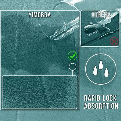 Yimobra Memory Foam Bathroom Mat Set, 24 x 17 & 24 x 20 in, Teal