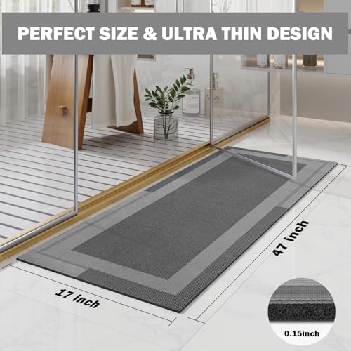 YDKGL Non Slip Bath Mat Long Ultra Thin Bathroom Rugs Runner Fit Under Door