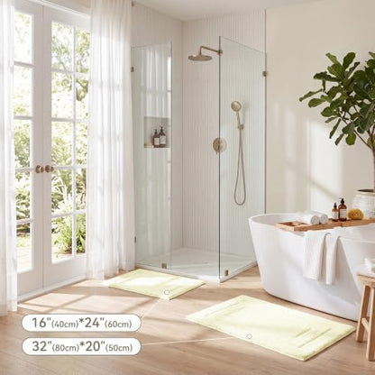 GRANNY SAYS Ivory Bathroom Rug 16" x 24", Non-Slip Microfiber Bath Mat