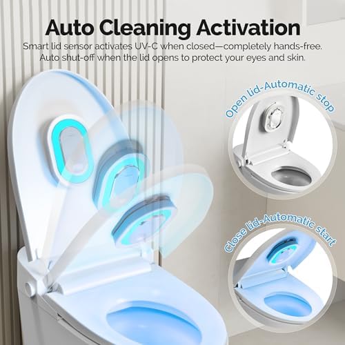 Smart Toilet UV-C Sanitizing &Odor-Control System - Automatic Toilet Cleaner Chemical-Free Deodorizer with Safety Sensor & Long-Life Rechargeable Battery