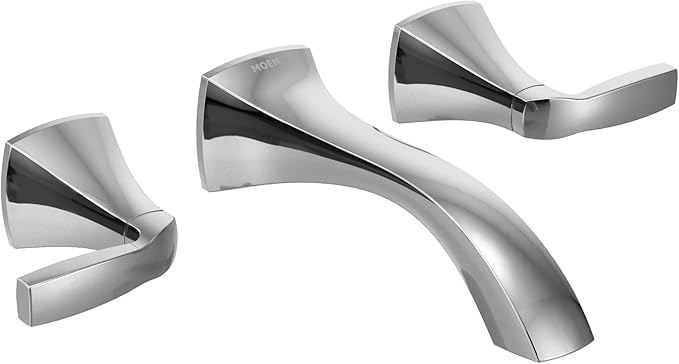 Moen Voss Two-Handle Wall Mount Bathroom Faucet Trim Kit, Valve Required, Chrome T6906