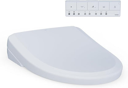 TOTO® WASHLET®+ S7 Electronic Bidet Toilet Seat with EWATER+® Bowl and Wand Cleaning and Classic Lid, Elongated, Cotton White - SW4724AT40#01