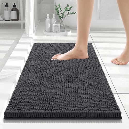 Smiry Bathroom Rugs 24X16, Luxury Chenille Extra Soft Absorbent Bath Mat